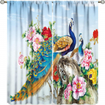 Flora Lilled Paabulinnu Seeriavardatasku Tasuta Kohaletoimetamine 2 T&uuml;kki &Otilde;huke Varjutav Akna-Kardin Elutoa Magamistoa Dekooriks 100W130H(CM)40x51in&Hook