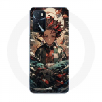 Coque Maniacase pour Oppo A16 demon slayer Tanjiro anime manga