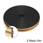 5M/10M ukseakna tihendi riba isekleepuv akustiline vaht tihendusriba lint isolatsioon tuulekindel kummist ilmastikuriba E Black-10m