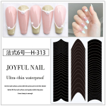 Nail Art Prantsuse serva abikleebis Tuule poolkuu naeratuse joon k&uuml;&uuml;nekunsti kleebis V-kujuline k&uuml;&uuml;nelaki kleebis French Sticker 01