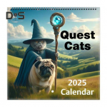 2025. aasta seinakalender veidrad keskaegsed otsingud kassid seinarippude kalender 12-kuuline koomiksikassi paberiplaneerija kodukontori sisekujunduseks
