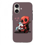 Coque Iphone 16 B&eacute;b&eacute; Deadpool avec Licorne