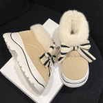 New Women Cute Warm Ankle Boots Ladies Outdoor Non-slip Thick Sole Snow Boot Furry Bow Cotton Shoe Waterproof Plush Boots2024 36-37 must