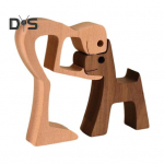 Koer Puidust skulptuur Lemmiklooma m&auml;lestusm&auml;rk Kingitus Koerale ja Mehele Naise Kuju Kodukaunistus Kutsika Pere Kujukesed Kingitused Koeras&otilde;pradele A