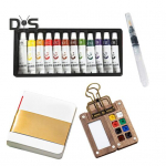 Akvarellipaleti komplekt Mini Pocket Artist reisikomplekt Kompaktne visanditahvel 8/15 v&auml;rvi kaasaskantava suurusega v&auml;rvisegamiskomplektiga A