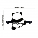 1 t&uuml;kk sepistatud metallist panda t&otilde;kkeriiul, v&otilde;tmerihm, seinakinnitus hoiustamisriiul k&auml;ter&auml;tikuriiul hoiuriiuli hoiuriiul must