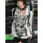 Y2k Harajuku Pusad Naiste American Retro Punk T&auml;navar&otilde;ivad Hip Hop Graffiti Print T&otilde;mblukk Pusa S&uuml;gis S hall