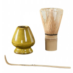 3 tk. Elegantne traditsiooniline Matcha valmistamise komplekt Tseremoniaalse kvaliteediga Matcha teekomplekt Bambusest vispli lusikakanister tees&otilde;brale punane