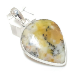Honey Dendritic Gemstone Handmade 925 Sterling Silver Jewelry Pendant 2.32 n5i00