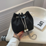 Naised Mood Teemandid Rhinestone Bucket Kotid Retro Pearl Chain Naiste &Otilde;lakotid L&auml;ikivad V&auml;ike Crossbody Kotid Naiste k&auml;ekotid