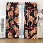 Multikas Merry Christmas Deer Red Aknakardinad Lastele Elutuba Magamistuba Vannituba Kapp K&ouml;&ouml;giuks Kodukaunistus 2 t&uuml;kki W50 X H130(CM)X2&Hook