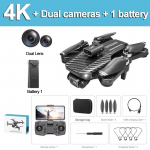 Uus V162 Drone Professionaalne kokkupandav Quadcopter Aerofotograafia HD-kaamera RC-helikopter FPV WIFI Harjadeta takistuste v&auml;ltimise m&auml;nguasi lastele 4K 1 Battery must