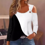 HNXC Naiste vabaaja s&uuml;gistalvised pikkade varrukatega O-kaelusega pluusid ja s&auml;rgid S