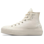 Converse Chuck Taylor All Star Lift Platvorm K&otilde;rged P&auml;rlite ja Neetidega - Egret Naiste Tossud Kreemjas Must A12512C 35