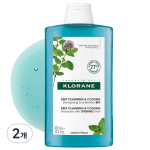 Klorane Aquamint s&uuml;gavpuhastav ja jahutav &scaron;ampoon, 400ml, 2 tk. blue
