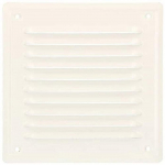 V&otilde;re d'a&eacute;ration KOTARBAU 165x165 mm &agrave; visser laqu&eacute;e pour chemin&eacute;e avec moustiquaire r&eacute;sistant &agrave; la corrosion blanc