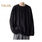 Meeste T-s&auml;rk &Uuml;mara kaelusega Pikkade varrukatega Rebenenud aukudega &Uuml;hev&auml;rviline Džemper Pealsed Street Style Aluskiht Pealsed Streetwear M hall