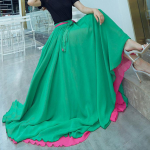 Naiste kahepoolne seelik 720-kraadine satiinist pikk seelik k&otilde;hutantsu pikk seelik tantsuharjutuste pikk seelik &uuml;hev&auml;rviline tantsuseelik XL