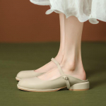 Prantsuse paksude kontsadega v&auml;ikesed nahkkingad 2024 uus mood lihtsad mitmek&uuml;lgsed vabaaja retro s&uuml;gisajaks mugavad k&otilde;rge kontsaga pumbad 35