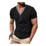 Meeste suvine T-s&auml;rk l&uuml;hikeste varrukatega, n&ouml;&ouml;pidega V-kaelus, kontrastset v&auml;rvi Slim Fit vabaaja pullover, keskmise pikkusega topp v&auml;lispordiks M hall