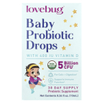 LoveBug Probiootikumid, Imiku probiootilised tilgad D-vitamiiniga, 0,34 fl oz (10 ml)