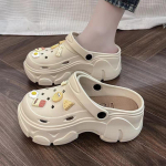 4,0-tollised naiste PVC k&otilde;rgust lisavad libisemiskindlad platvormpl&auml;tud - Suvi 2024 kollektsioon Cheese Biscuits, 36-37 khaki