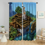 Kardinad elutuppa Kardin tuppa 2 paneeli Mine-crafts Varjud Kodu sisekujundus Kardinad Vahesein Halloweeni kaunistus Laps W107xH213cmx2pcs-CL