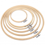 6 tk tikandir&otilde;ngad ringikujuline ristpistes r&otilde;ngas puidust raam kreemjas v&auml;rvi DIY t&ouml;&ouml;riistad