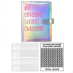 100 Envelopes Money Saving Challenge Binder Budget Easy and Fun Way to Save $5050, Budgeting Glitter Silver