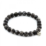 Pierres et Min&eacute;raux. Bracelet Perles Labradorite 8 mm. Fabriqu&eacute; en France.