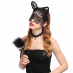 Seksikad pitsist kassi k&otilde;rvad loor peapaelad mustad juuksepaelad silmamask anime kassi t&uuml;druk cosplay juukseaksessuaarid naistele t&uuml;drukutele j&otilde;ulud 1PCS
