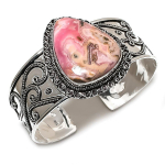 Looduslik rodokrosiit v&auml;&auml;riskivi 925 sterlingh&otilde;be mansett k&auml;ev&otilde;ru reguleeritav S3n40