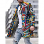 Kevadine uus meeste tasku mitmek&uuml;lgne igap&auml;evane retro p&uuml;stkrae keskmine pikk villane mantel meeste vabaaja mantel meeste riided M