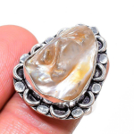 Biwa Pearl Handmade 925 Sterling Silver Jewelry Ring Size 7 h4z54