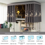 Pimendav voodikardin &uuml;lemisele narile &ndash; paks ja tugev, printsessi stiilis alumisele narile/lauale, ideaalne naiste &uuml;hiselamutesse Gray Dustproof Top [For Beds up to 1m Wide]