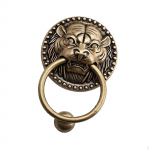 Animal Head Door Knocker Brass for Front Convenient to Use Accessories Home Decor Vintage 10cm Base 8.5cm Ring_Tiger Head