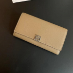 Uus Ehtsast Nahast Naiste Rahakott Palmimustriga Nahast Pikk Disain Kolmekordne Moekas Aukudega Lilled P&auml;rlmutterv&auml;rvi V&auml;rviblokk Rahakott 19x10x3.5CM khaki