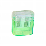 Kahe auguga pr&uuml;gikasti t&uuml;&uuml;p PS plastikust pliiatsiteritaja algkooli&otilde;pilastele, kingitused kirjatarbed ja pliiatsiteritaja punane