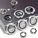 1 tk teemants&auml;raga l&auml;&auml;tseklaas Samsung Galaxy S25 S24 S23 S22 Ultra Plus HD l&auml;bipaistva kaamera objektiivi kaitsega metallist r&otilde;ngast objektiivi kile For Samsung S25 Ultra h&otilde;be