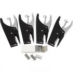 Creotime set d'agrafes acier argent/noir 14-pi&egrave;ces
