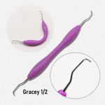 1 pc Bendable Silicone Handle Dental Professional Gracey Curette Dental Tooth Cleaning Scaler Periodontal Bone Curettes Perio 1 pc 1-2
