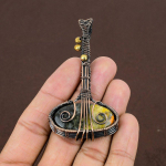 Bumblebee Jasper Handmade Copper Wire Wrap Jewelry Pendant 3.15 g5e29