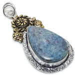 Ruby in Fuchsite Ethnic 925 Sterling Silver Jewelry Two Tone Pendant 2.40 n9t22