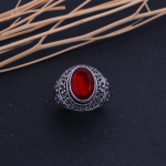 Mozambique Garnet Handmade 925 Sterling Silver Ring Size 11.5 v7h94