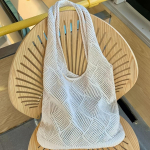 Hingav kootud kandekott - Avatud koega suvine &otilde;lakott, ruumika disaini ja kerge kaaluga randa, ostudele ja vaba aja veetmiseks, rannakandekott beež