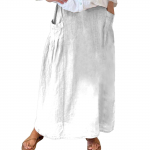 Naiste vabaaja vaba Boho elastne v&ouml;&ouml;koht A-Line Beach Flowy Swing Vacation Maxi seelik taskuga M