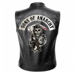 Sons of Anarchy Nahkjakk Vest Meeste Mootorratta kevadjoped SOA Punk Must Motorrad Gilet 3XL must