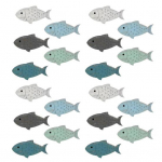 20 tk Puidust kala seinakaunistus Maalitud kalade kaunistused Mererannikuteema