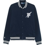 Polo Ralph Lauren T&auml;hekujuline Logo Plaaster Baseballi Krae &Uuml;he Rinnaga Pikkade Varrukatega Jakk Meeste jakid Tumesinine 710952067-001 M gray