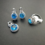 Kaelakee Tsirkoon Ehtekomplekt K&otilde;rgekvaliteediline Kaelakee S&otilde;rmus Kolmeosaline Komplekt Size 6 ring three-piece set free chain